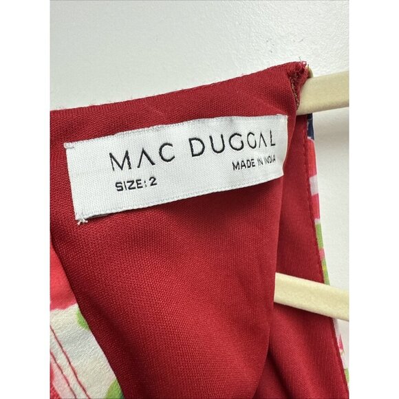 Mac Duggal Size 2 Pink Floral 9158 Bell Sleeve Mini Cocktail Party Dress New - Picture 12 of 13